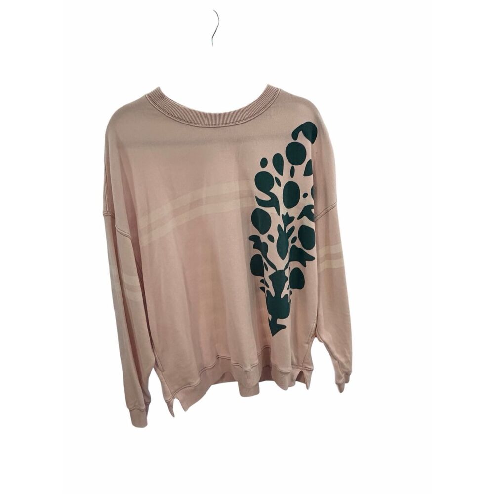 New Free People FP Movement All Star Buti Logo Pullover Sweater Petal Pink M